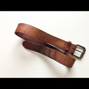 Unisex Vintage thick brown Faux Leather belt
